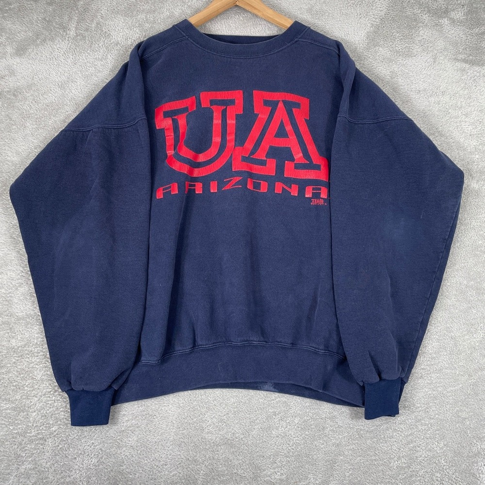 Arizona Wildcats Sweatshirt Mens 2XL Navy Blue Team Edition USA Made Vintage 90s